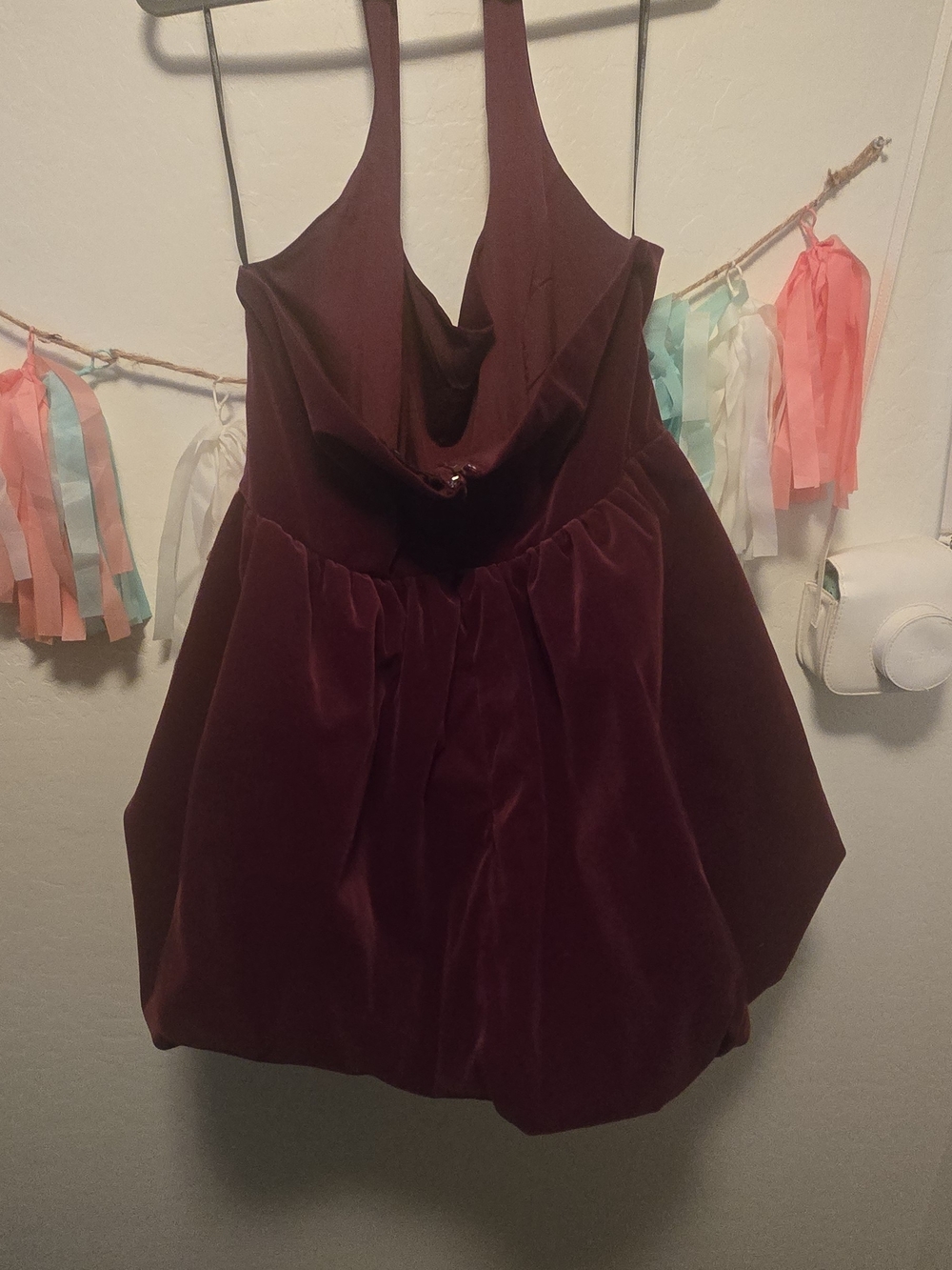 Forever 21 Girls' Velvet Party Dress in Burgundy